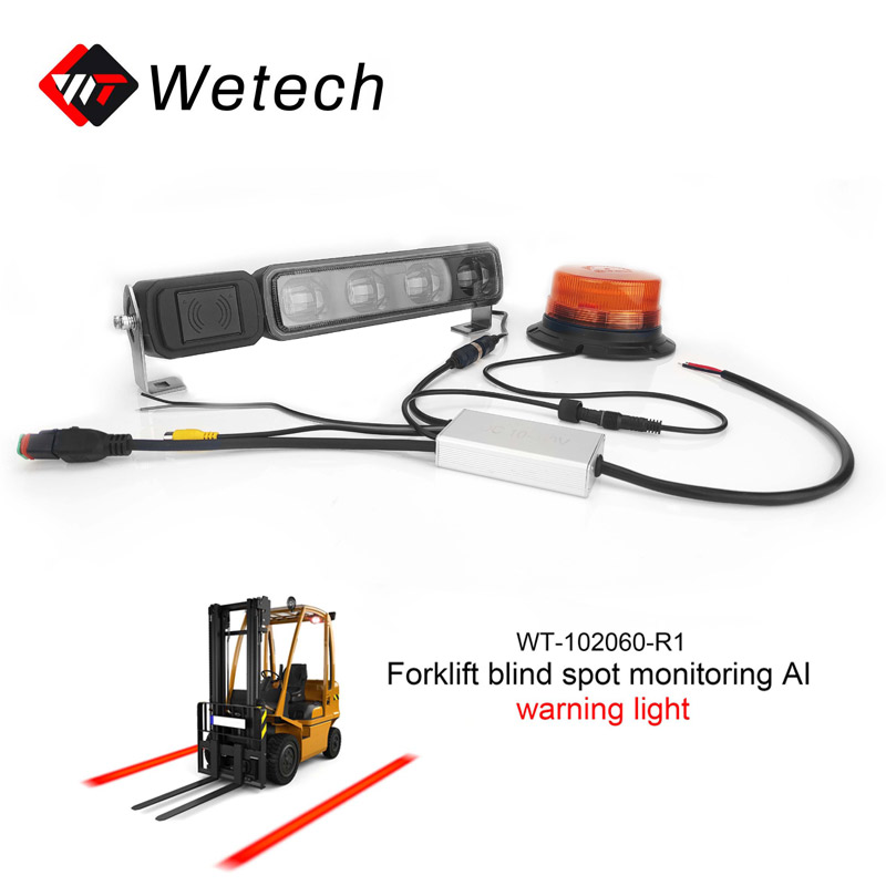 IP65 10-60V DC Forklift Radar Camera Dangerous Area Red Light System - Wetech