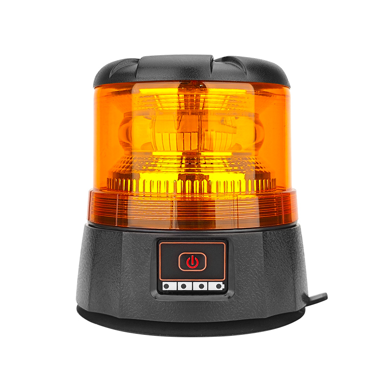 Rechargeable Emergency Amber LED Beacon Signal Warning Light with Magnetic Base for Trucks - Wetech