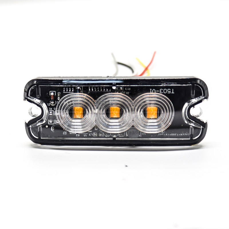 9W Amber Strobe Lights Vehicle Side Marker Surface Mount 12-24V DC - Wetech