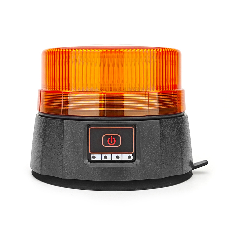 Waterproof Rechargeable Amber Revolving LED Warning Light – Magnetic Base Emergency Beacon for Trucks & Commercial Vehicles - Wetech