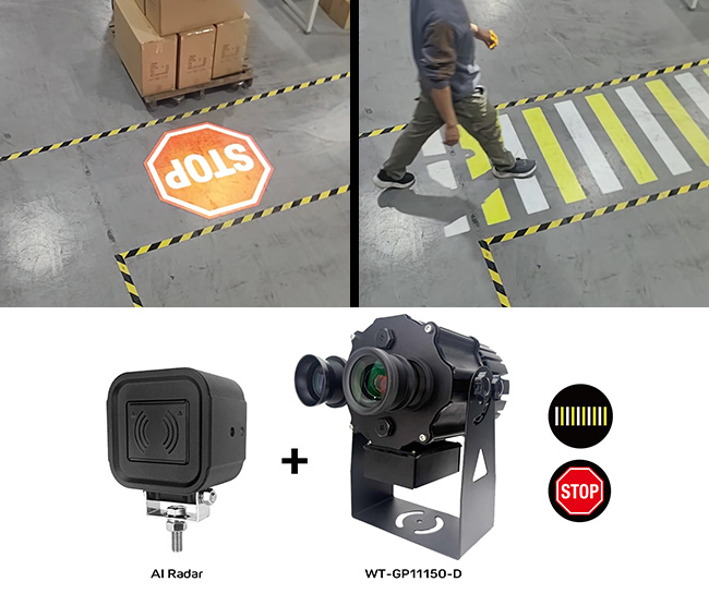 Dual-Logo Projection Lamp with Radar Sensor Camera