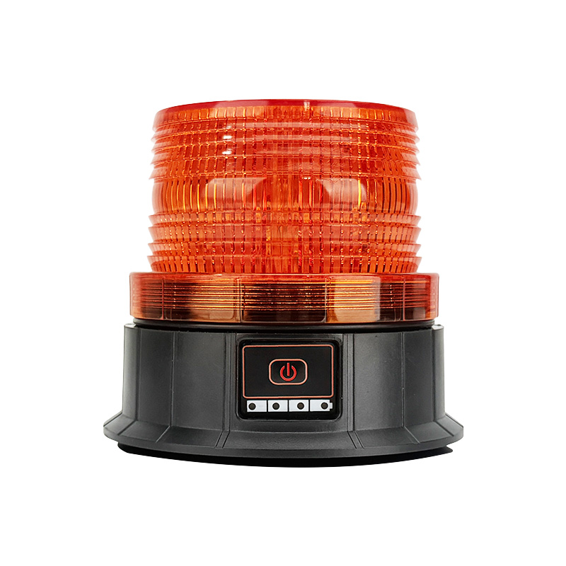Rechargeable LED Emergency Beacon Lamp Amber Revolving Warning Light with Magnetic Base - Wetech