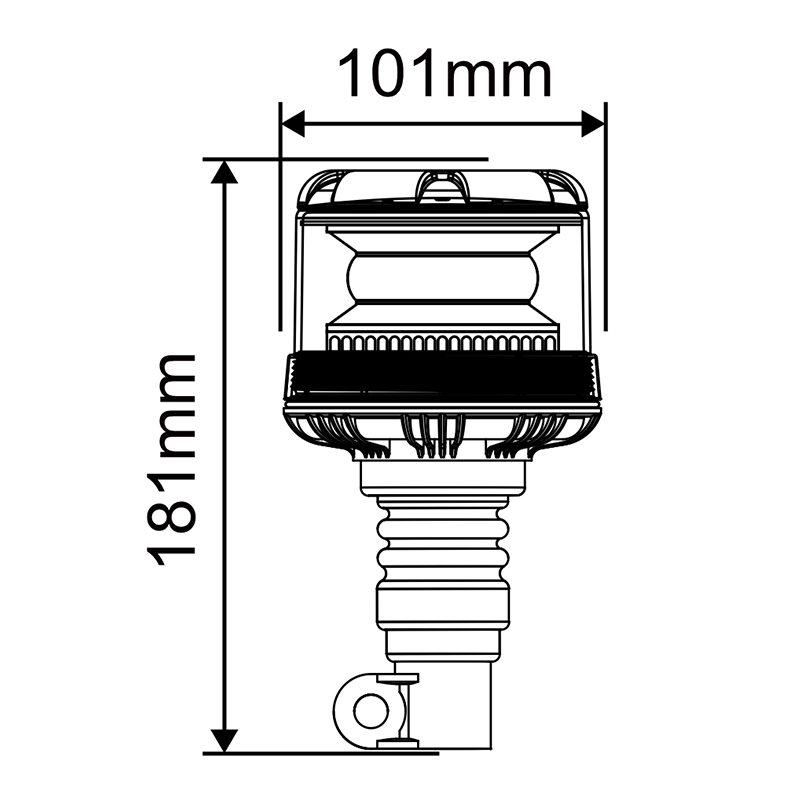Wide Input Voltage Amber Warning Light with DIN Rail Mount - Wetech