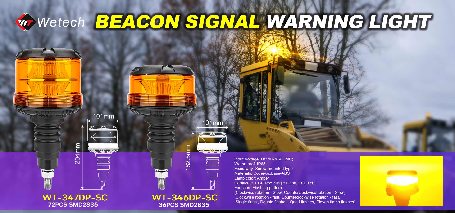 Waterproof LED Strobe Beacon Lights with Screws