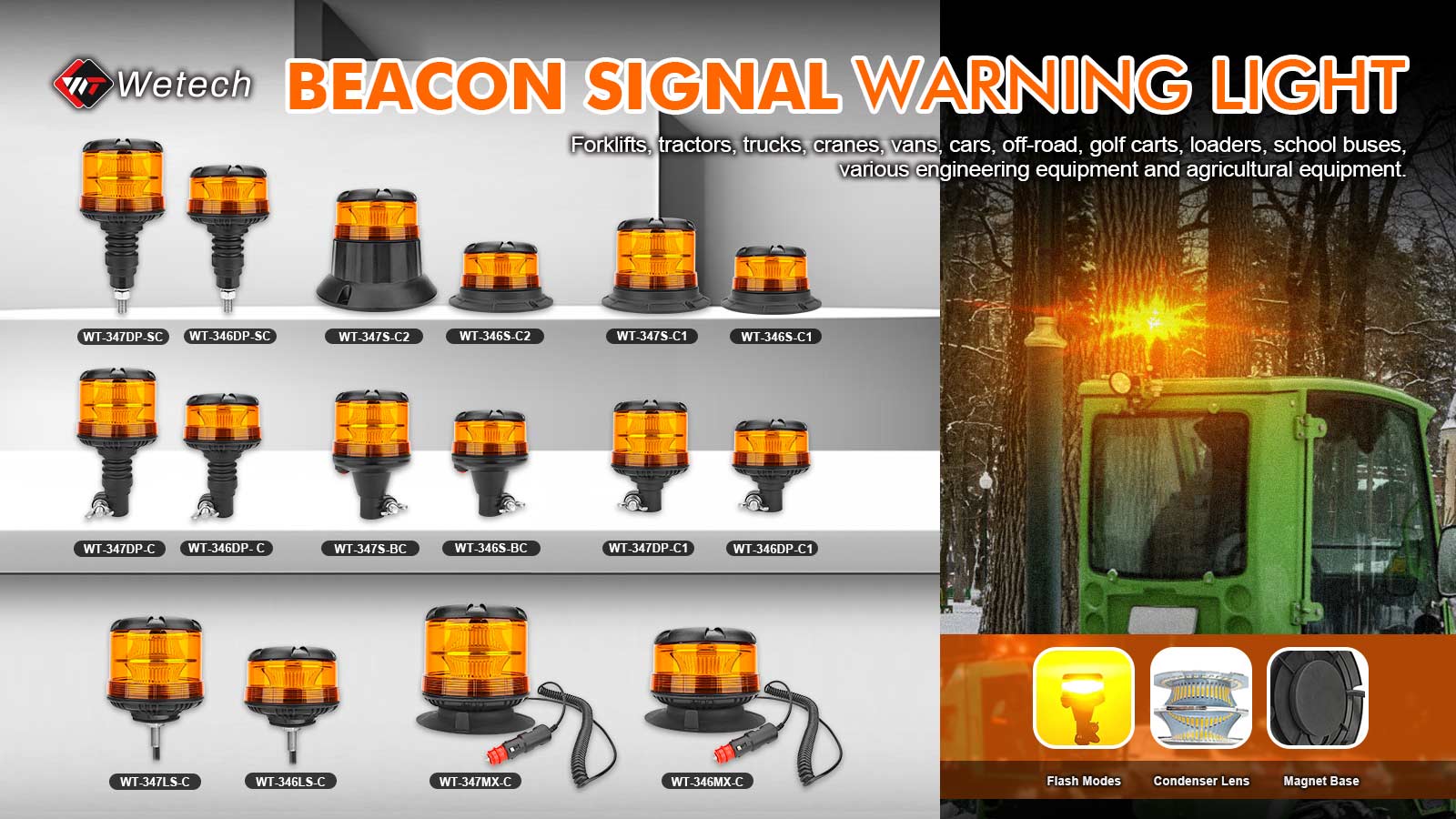 Low Profile LED Signal Beacon Lamp for Emergency Response Vehicles