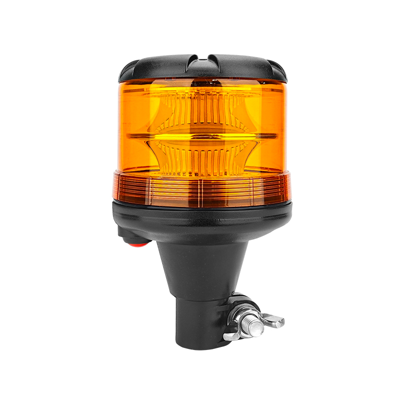 High Amber LED Warning Beacon with din pole Mount – 12–36V DC - Wetech