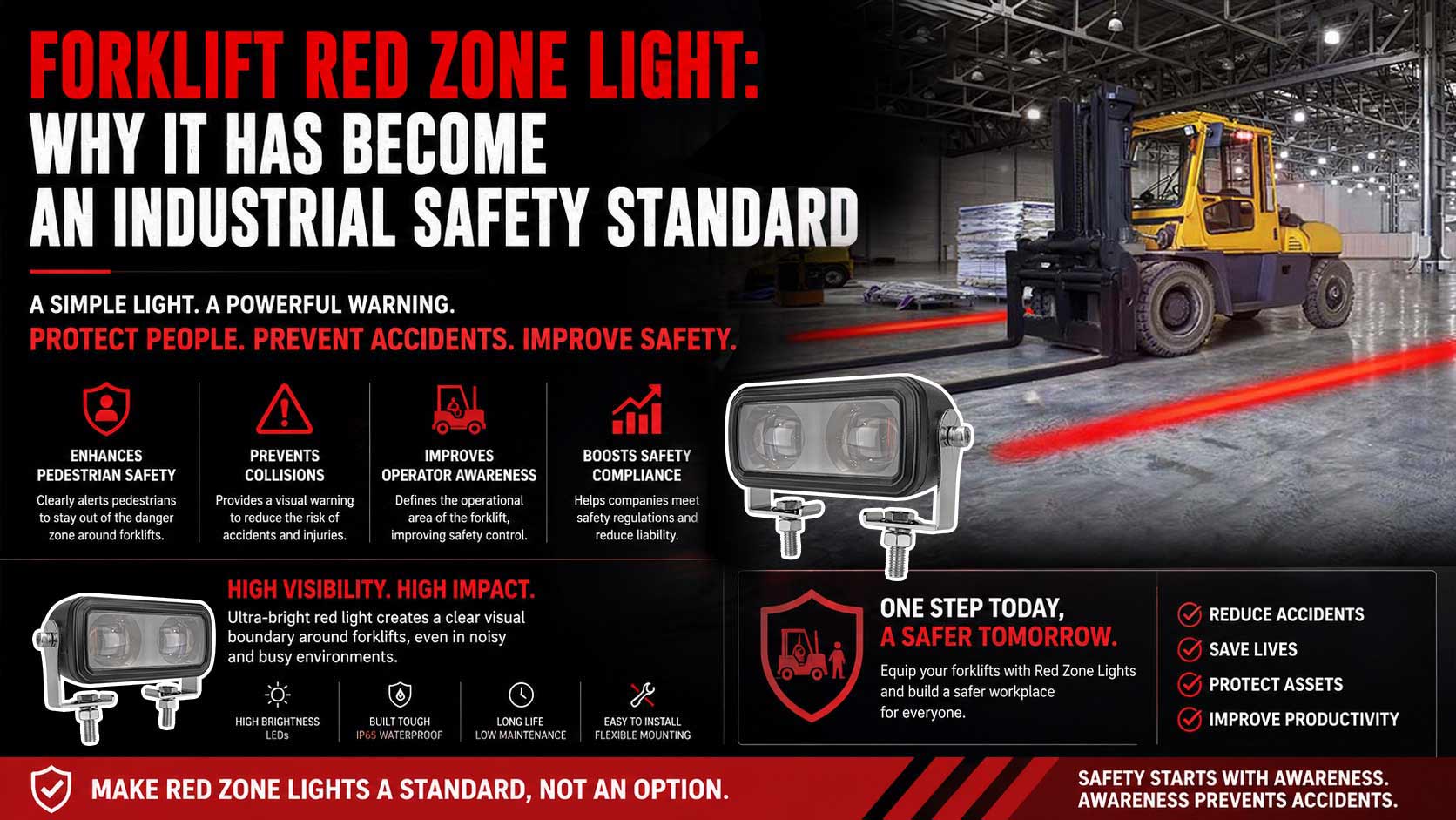 forklift safety red zone light