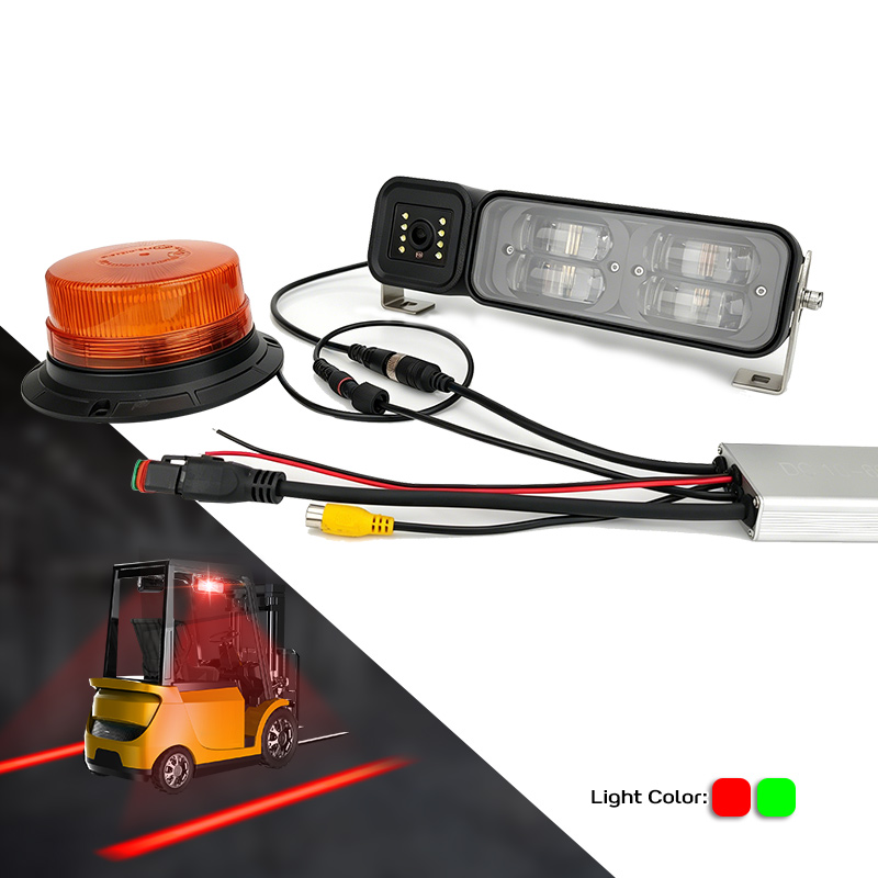 10-60V DC forklift AI camera and red light system for hazard zone detection and collision avoidance