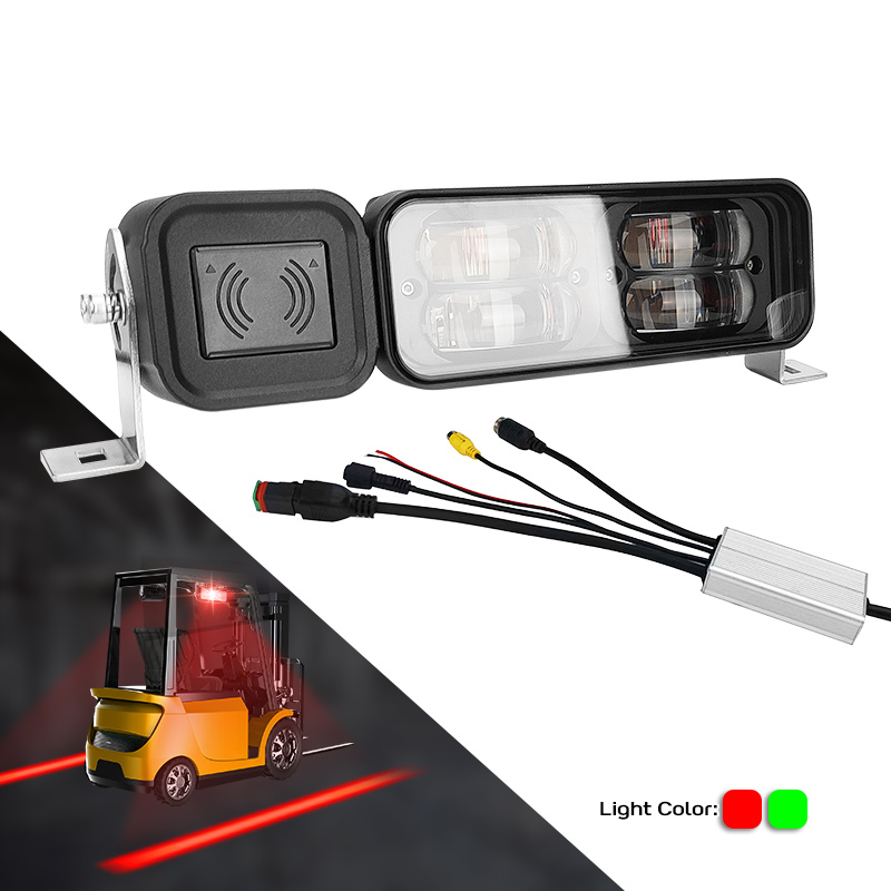 Forklift radar camera dangerous area red light waterproof
