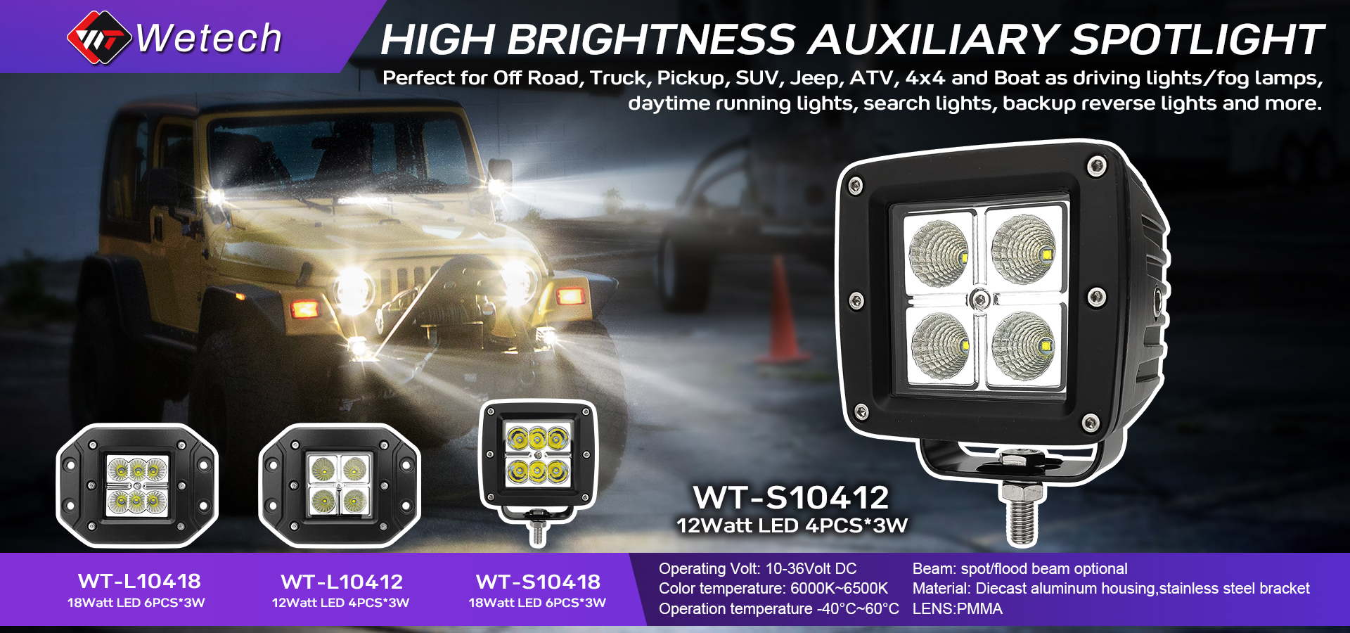 Square LED Work Light For Tractors Detailed specifications